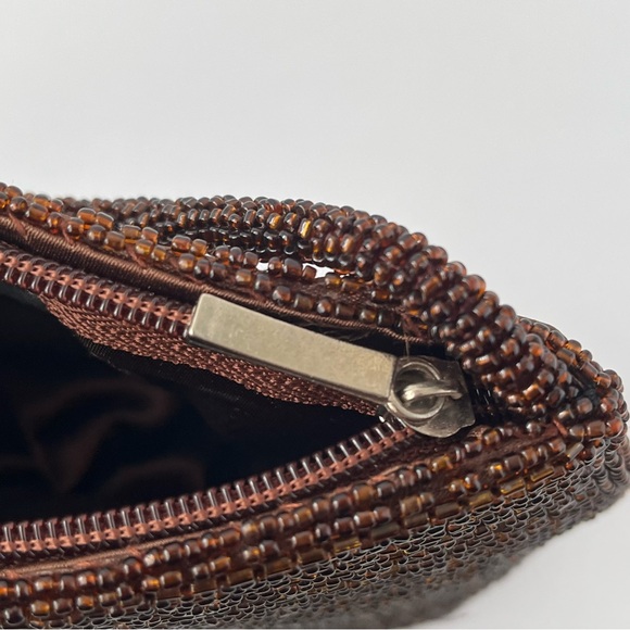 Elegant Brown Beaded Handbag Vintage Bijoux Terner - Picture 3 of 15